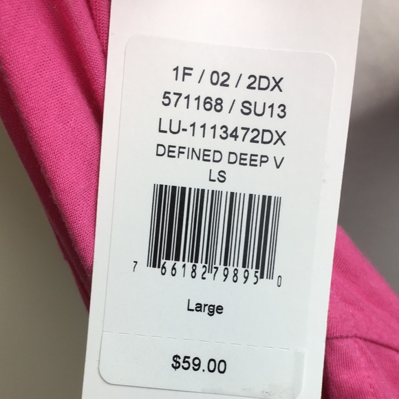 NWT Lucy Deep V Neck Style Ruched Side Pink Top - Picture 4 of 4